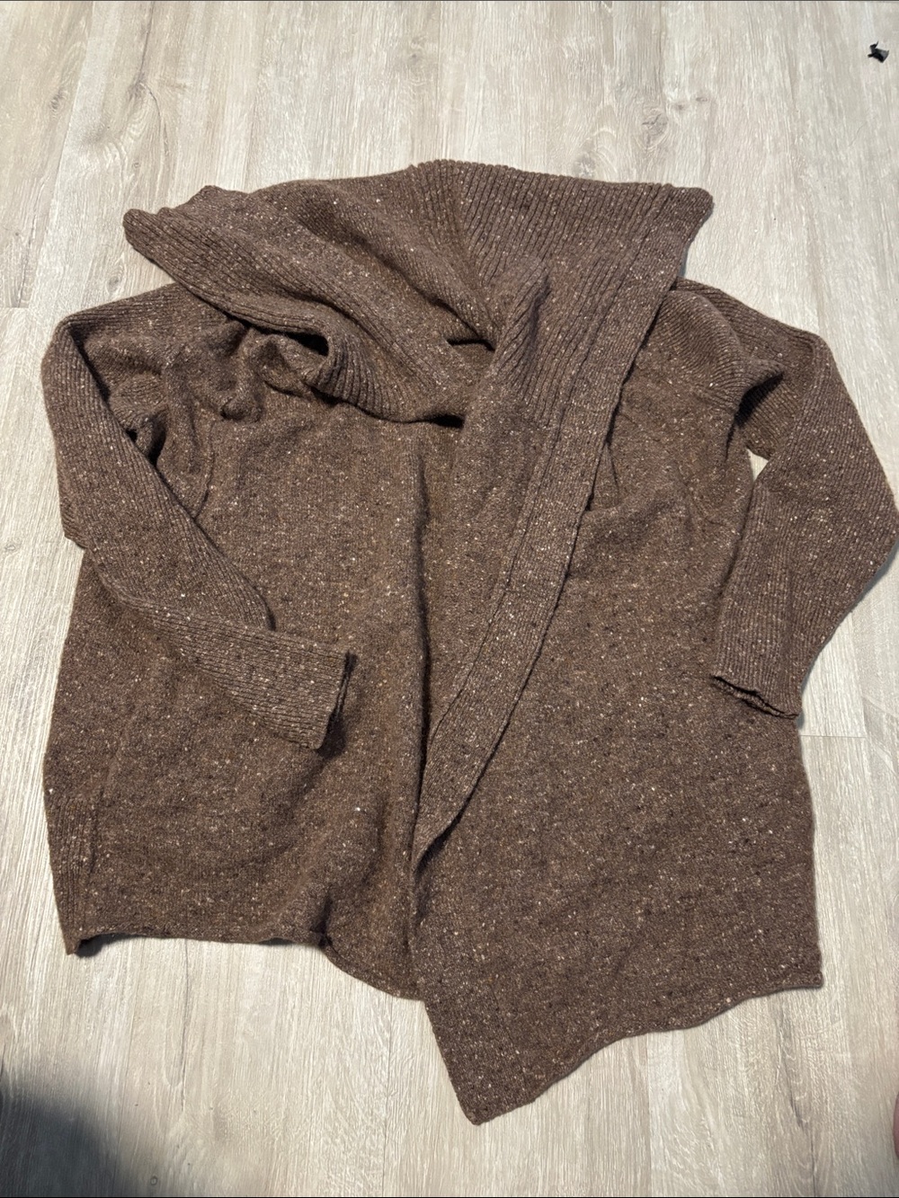 Elie Tahari Brown Merino Open-Front Women’s Sweater Cardigan